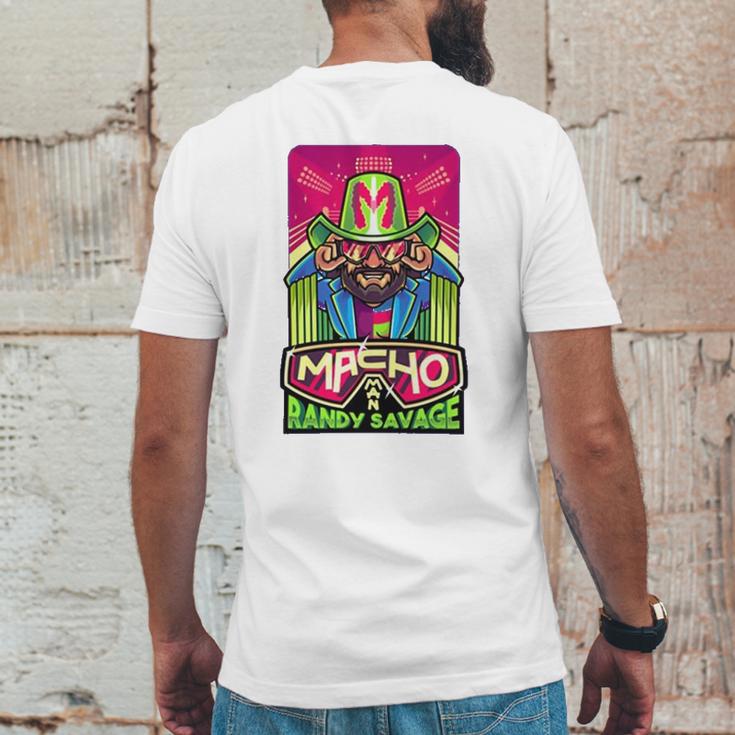 Randy Macho Man Savage Cartoon Wrestling Mens Back Print T-shirt Funny Gifts