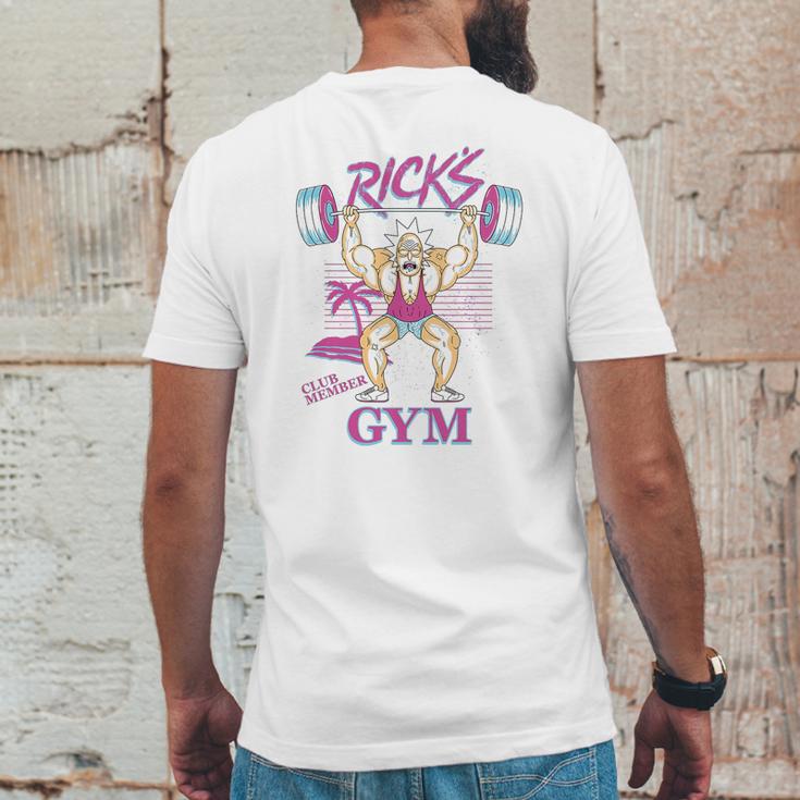 Rick Morty Ricks Gym Neon Beach Mens Back Print T-shirt Funny Gifts