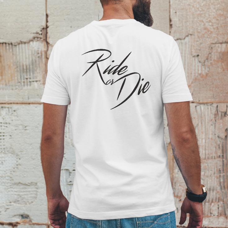 Ride Or Die Motor Cycle Bike Lover Gift Mens Back Print T-shirt Funny Gifts