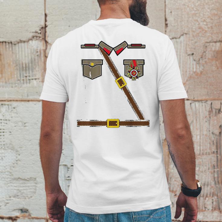 Russian Soldier Costume Ussr Communist Socialist Halloween Mens Back Print T-shirt Funny Gifts