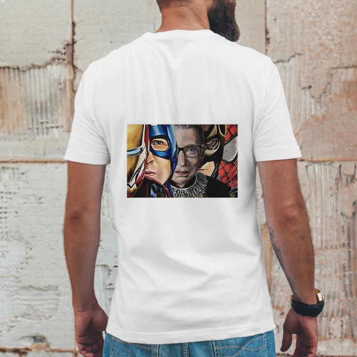 Ruth Bader Ginsburg And Avengers Not All Heroes Wear Capes Shirt Mens Back Print T-shirt Funny Gifts