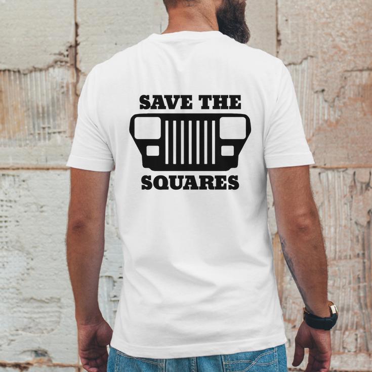 Save The Squares Jeep Mens Back Print T-shirt Funny Gifts