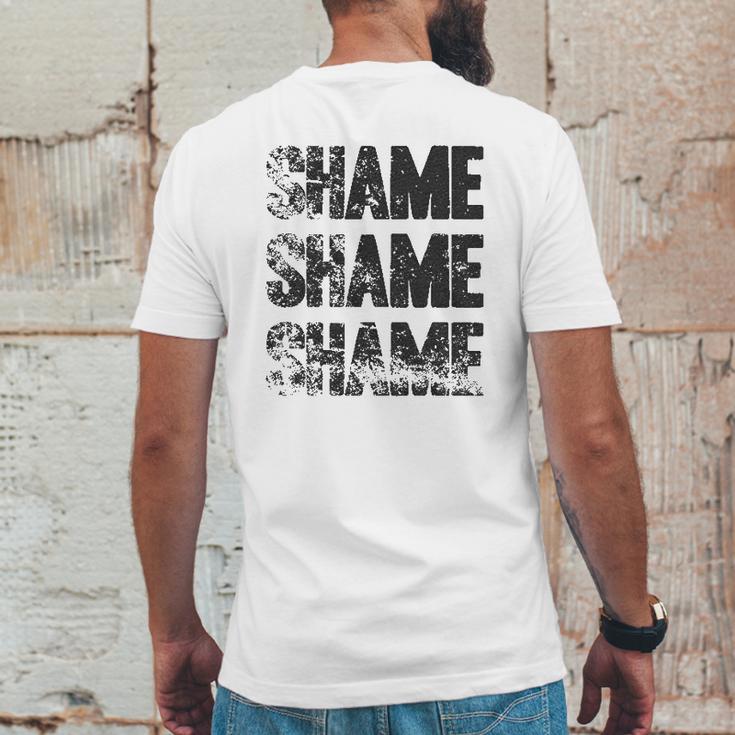 Shame Shame Shame Funny Tv Show Quote Mens Back Print T-shirt Funny Gifts