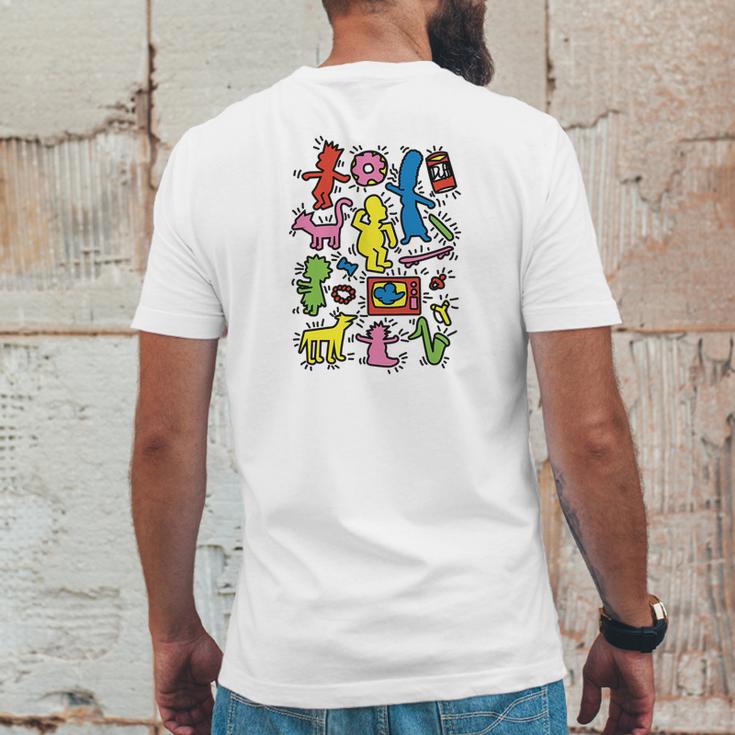 Simpsons X Keith Haring Mens Back Print T-shirt Funny Gifts