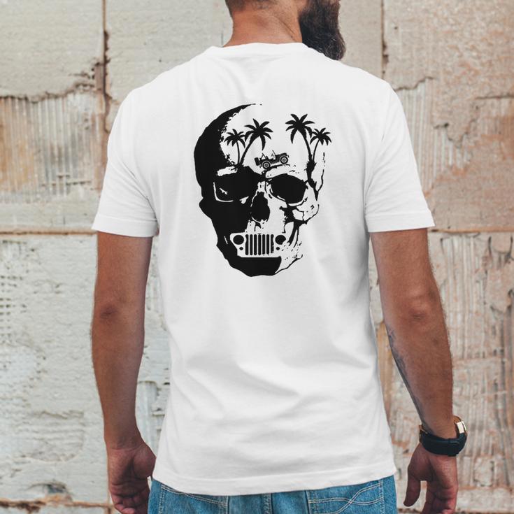 Skeleton Head Jeep Shirt Mens Back Print T-shirt Funny Gifts