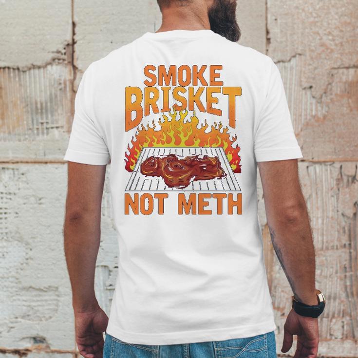 Smoke Brisket Not Meth Grilling Bbq Funny Gift Mens Back Print T-shirt Funny Gifts