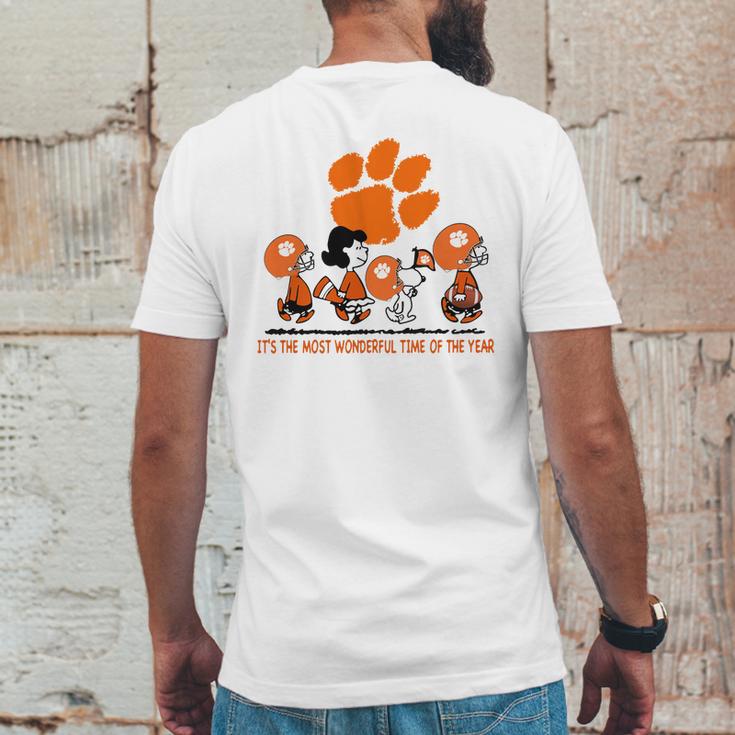 Snoopy And Friends Clemson Tigers Its The Most Wonderful Time Of The Year Shirt Mf Mens Back Print T-shirt Funny Gifts