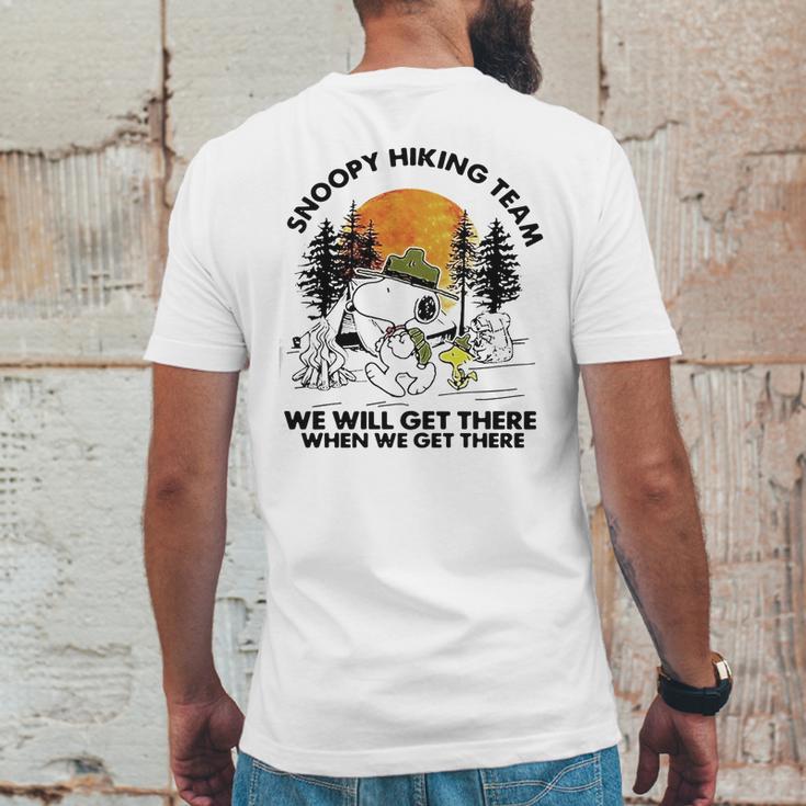 Snoopy Hiking Team We Will Get There When We Get There T-Shirt Mens Back Print T-shirt Funny Gifts