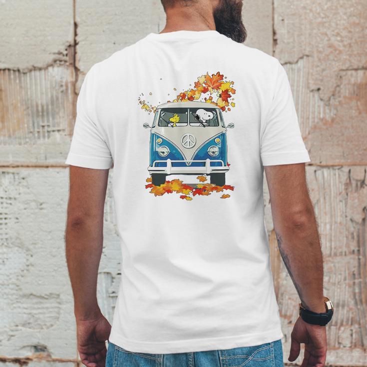 Snoopy And Woodstock Vw Volkswagen Hippie Car Shirt Mens Back Print T-shirt Funny Gifts