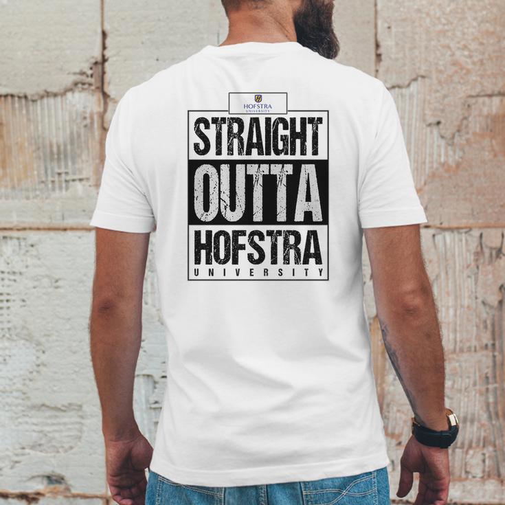 Straight Outta Hofstra University Funny Gift Mens Back Print T-shirt Funny Gifts