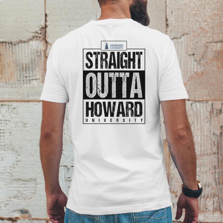 Straight Outta Howard University Funny Gift Mens Back Print T-shirt Funny Gifts