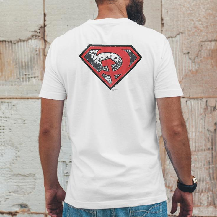 Superman Red Son Symbol Mens Back Print T-shirt Funny Gifts