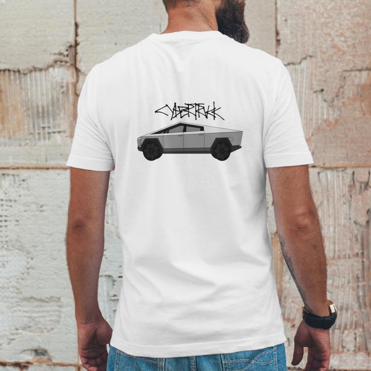 Tesla Cyber Truck Bulletproof Mens Back Print T-shirt Funny Gifts