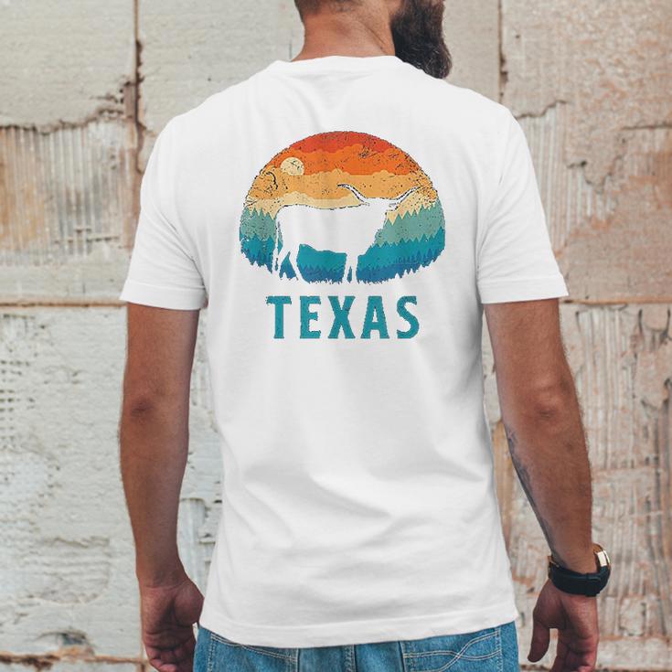 Texas Longhorn Cow Vintage Texan Cattle Herd Retro Mens Back Print T-shirt Funny Gifts