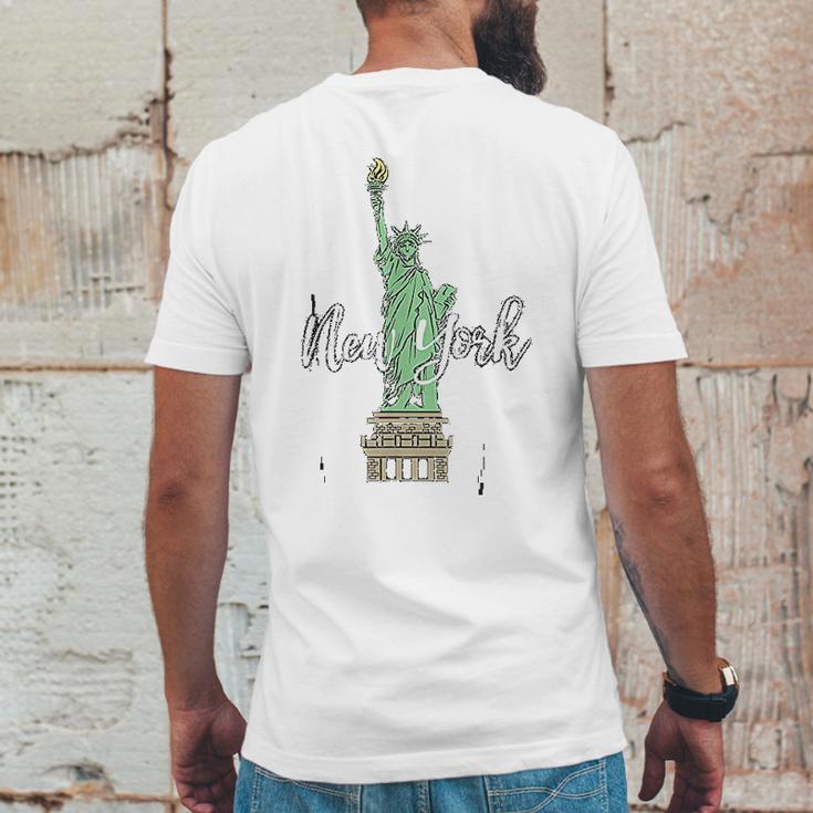 Tourist Statue Of Liberty Iconic New York Mens Back Print T-shirt Funny Gifts