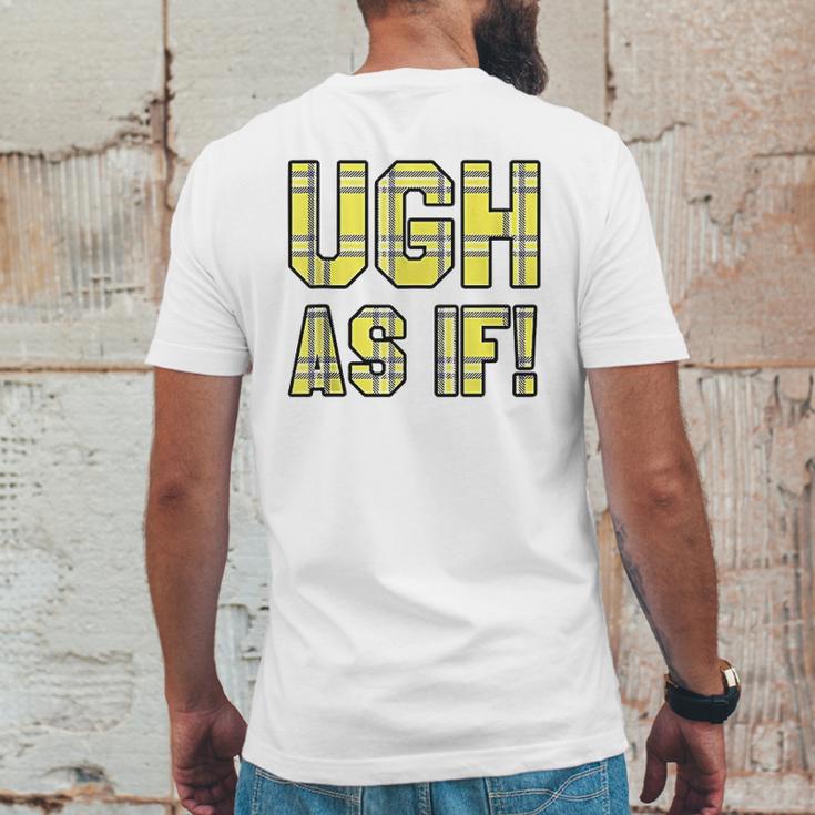 Ugh As If Cher Horowitz Yellow Plaid Lettering Mens Back Print T-shirt Funny Gifts