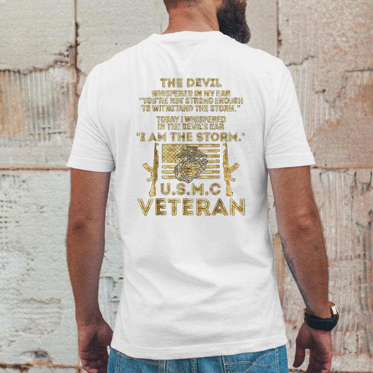 Usmc Veteran I Am The Storm Gold Effect Mens Back Print T-shirt Funny Gifts