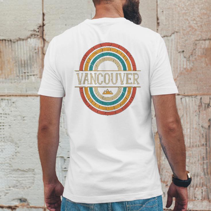 Vancouver British Columbia Canada Vintage Retro 80S Mens Back Print T-shirt Funny Gifts