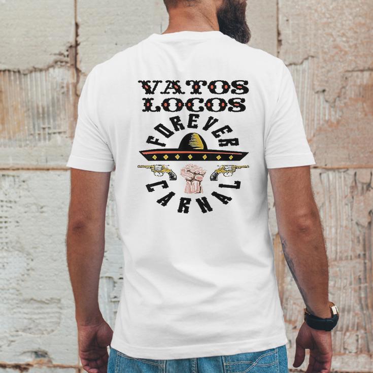 Vatos Locos Forever Blood In Blood Out Gift Mens Back Print T-shirt Funny Gifts