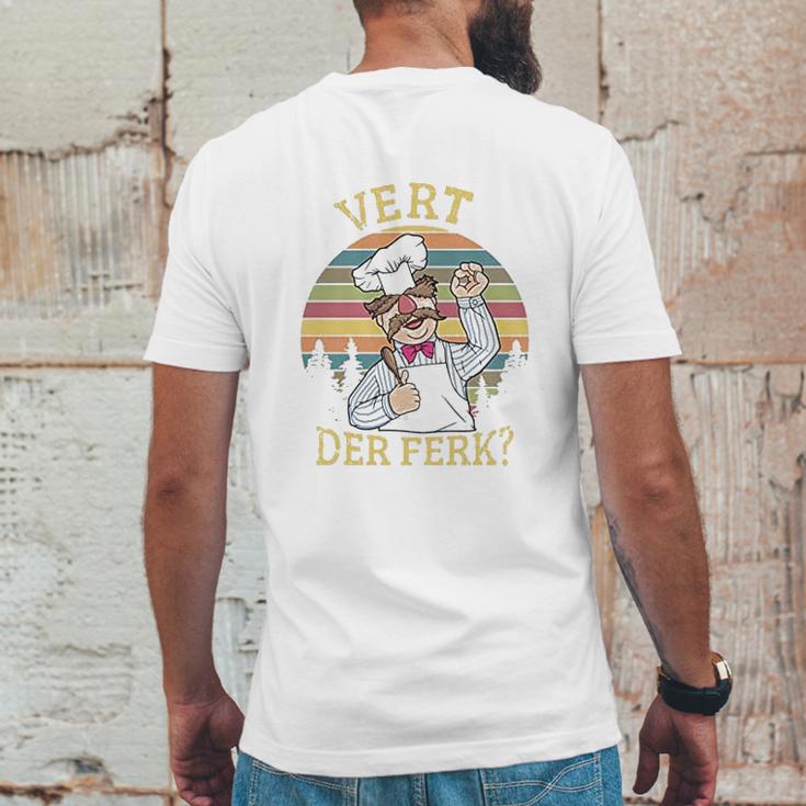 Vert Der Ferk Chef Funny Vintage Gift Mens Back Print T-shirt Funny Gifts