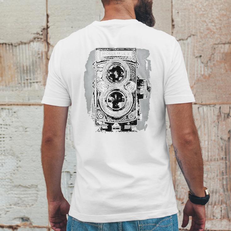 Vintage Camera Photography Mechanical Film Darkroom Mens Back Print T-shirt Funny Gifts