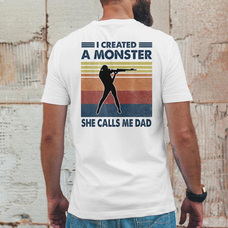 Vintage I Created A Monster Shooting She Calls Me Dad 2020 Mens Back Print T-shirt Funny Gifts