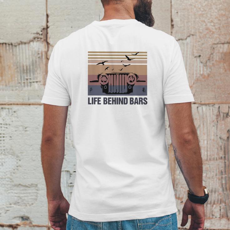 Vintage Jeep Life Behind Bars Shirt Mens Back Print T-shirt Funny Gifts