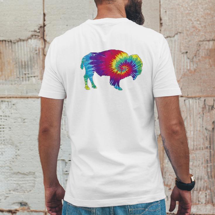 Vintage Tie Dye Bison American Buffalo Mens Back Print T-shirt Funny Gifts