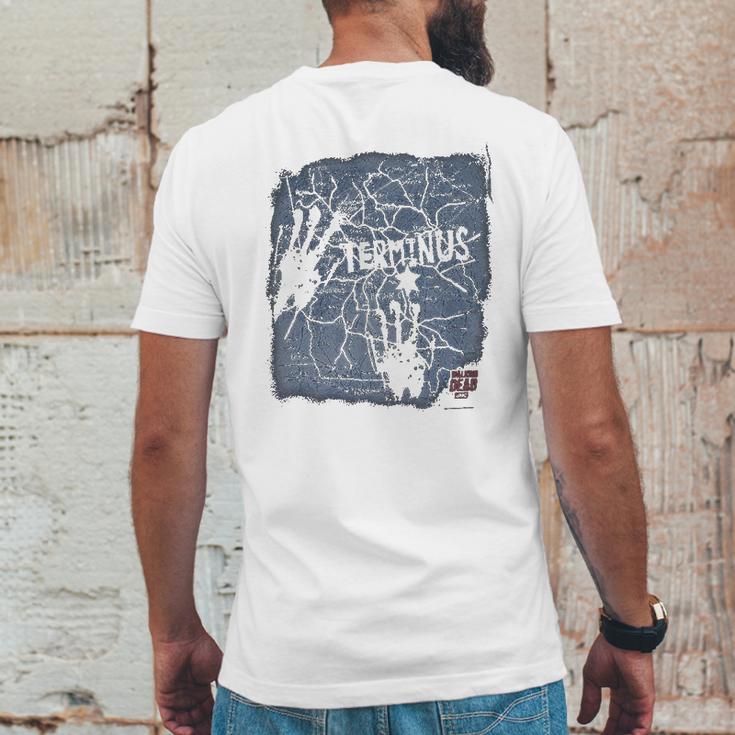 The Walking Dead Terminus Map Mens Back Print T-shirt Funny Gifts