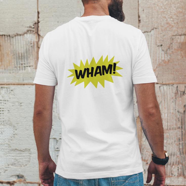 Wham With Starburst Comic Hero Baseball Cap Mens Back Print T-shirt Funny Gifts