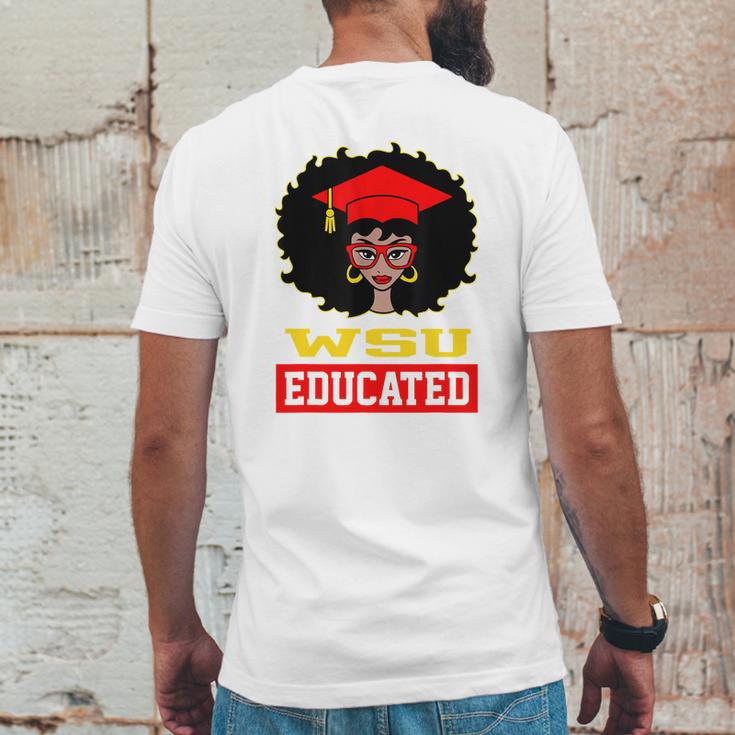 Wsu Educated Black Girl Graduate University Black History Month Proud Black Gift Mens Back Print T-shirt Funny Gifts