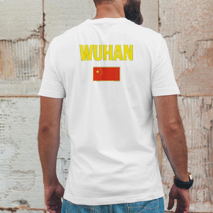 Wuhan Chinese Flag China Souvenir Mens Back Print T-shirt Funny Gifts