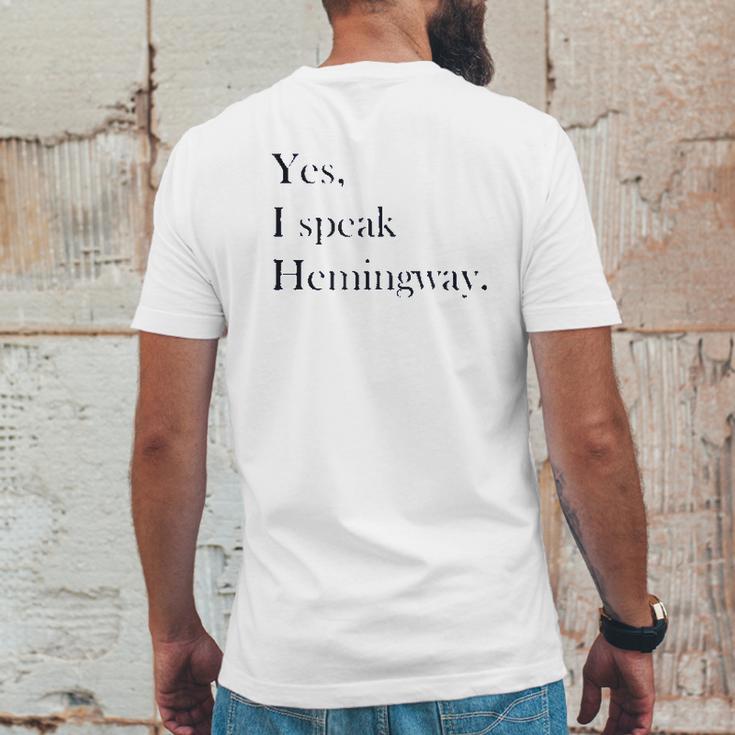 Yes I Speak Hemingway Literary Writer Mens Back Print T-shirt Funny Gifts