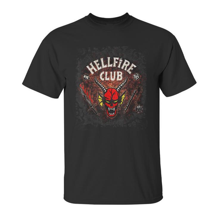 4 Hellfire Club Skull & Weapons Unisex T-Shirt