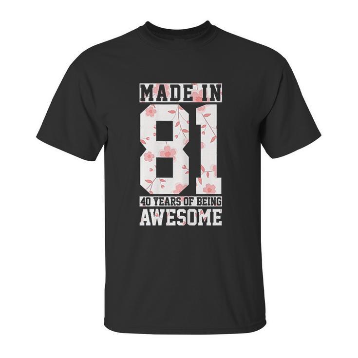 41St Birthday Gift 41 Years Vintage Awesome Since 1981 Unisex T-Shirt