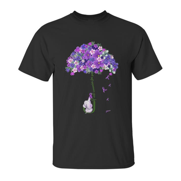 Alzheimer Awareness Cute Elephant I Will Remember For You Unisex T-Shirt