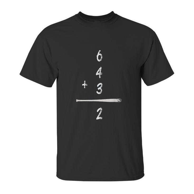 Baseball Math 6 4 3 2 Double Play Cute Softball Game Unisex T-Shirt