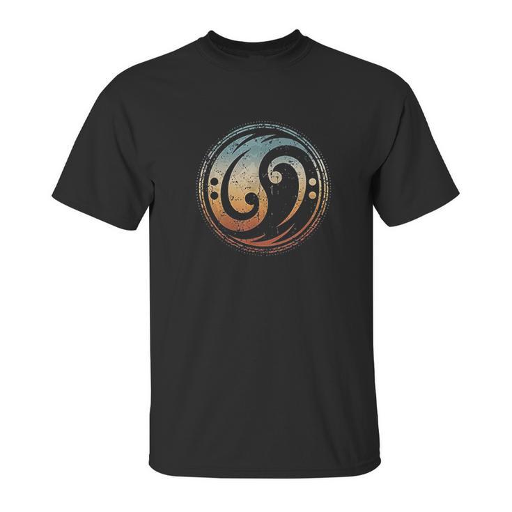 Bass Guitar Clef Yin Yang Vintage For Bassist Bass Player Unisex T-Shirt