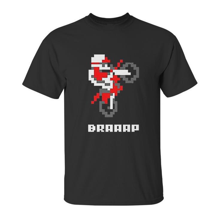 Braaap Dirt Bike Retro 8 Bit Video Game Gamer Graphic Unisex T-Shirt