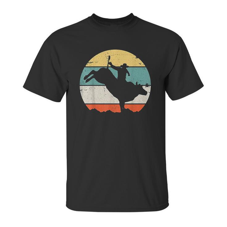 Bull Riding Rodeo Cowboy Western Country Retro Vintage Design Unisex T-Shirt