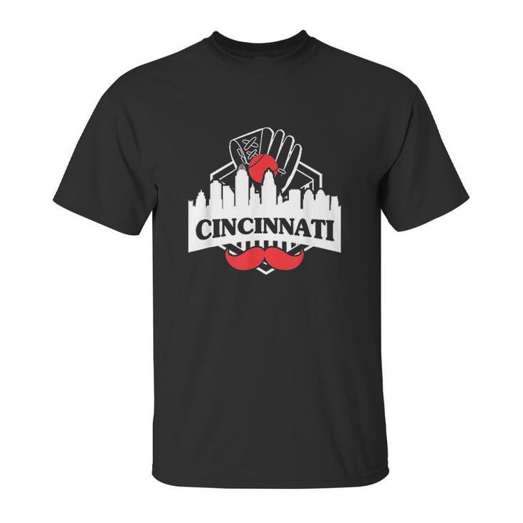 Cincinnati Red Mustache Unisex T-Shirt