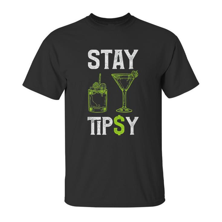 Cocktail Mixologist Barman Stay Tipsy Graphic Unisex T-Shirt