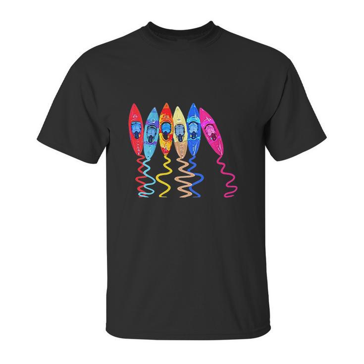 Colorful Kayaks Outdoor Adventure Kayaking Boating Kayakers Unisex T-Shirt