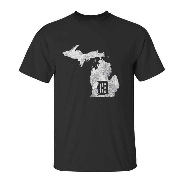 Detroit Michigan Motor City Midwest D Mitten Unisex T-Shirt