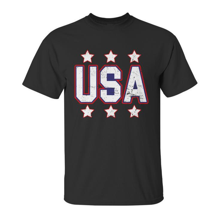 Distressed Usa Patriotic Logo Unisex T-Shirt