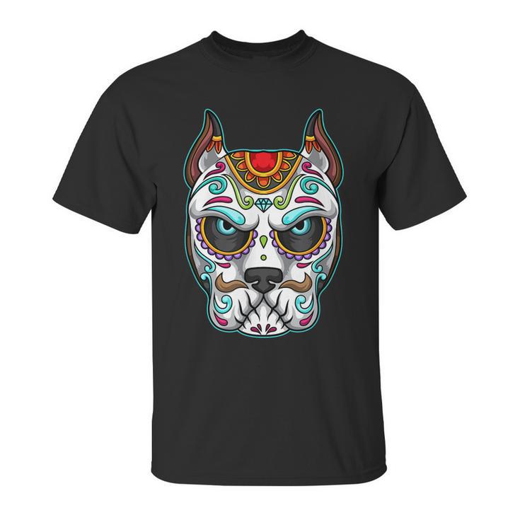 Dog Sugar Skull Funny Day Of The Dead Matching Group Unisex T-Shirt