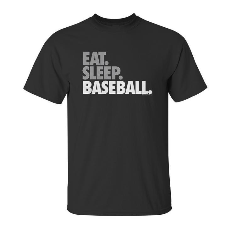 Eat Sleep Baseball Bold Text Baseball Tees By Chalktalk Sports Unisex T-Shirt