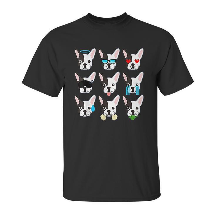 Emoji Boston Terrier Dog Face Unisex T-Shirt