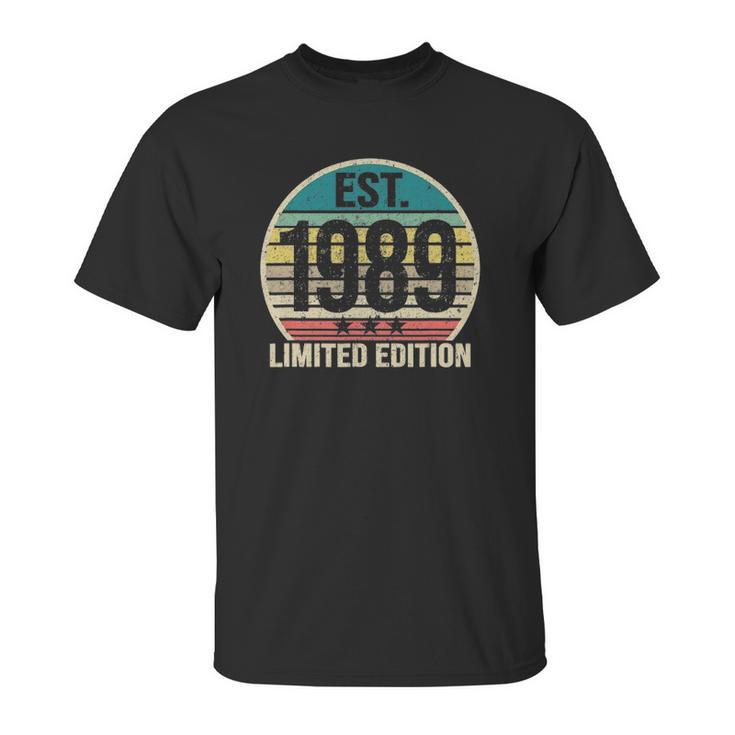 Est 1989 - 32 Years Old - 32Nd Birthday Gift Vintage Retro Unisex T-Shirt