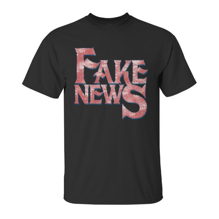 Fake News Distressed Text Unisex T-Shirt